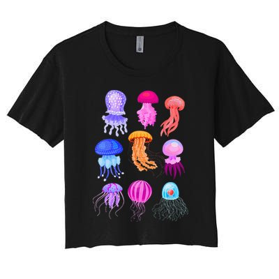 Retro Jellyfish Design Crop Top