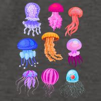 Retro Jellyfish Design Vector Backpack