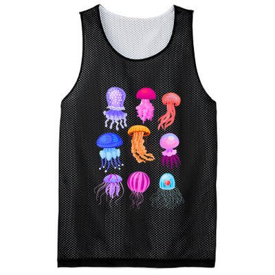 Retro Jellyfish Design Mesh Reversible Basketball Jersey Tank