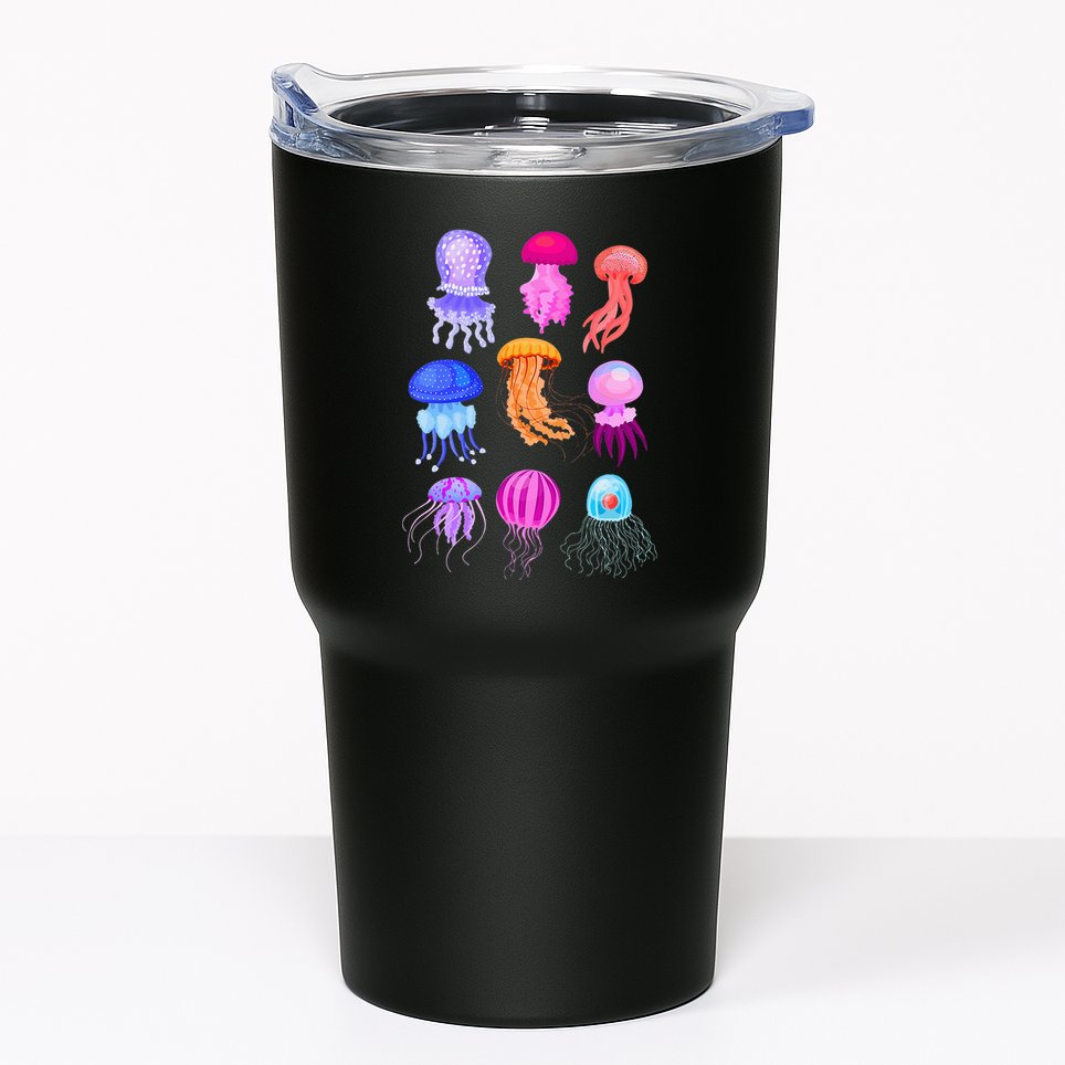 Retro Jellyfish Design Tumbler