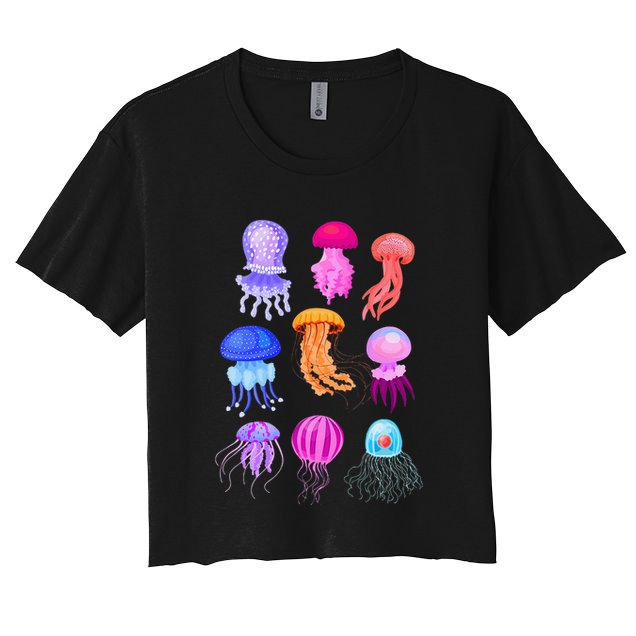 Retro Jellyfish Design Crop Top