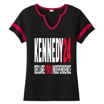 Rfk Jr Declare Your Independence For President 2024 Ladies Halftime Notch Neck Tee