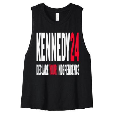 Rfk Jr Declare Your Independence For President 2024 Women's Racerback Cropped Tank