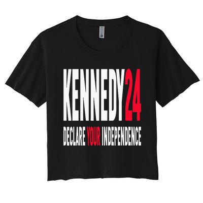 Rfk Jr Declare Your Independence For President 2024 Women's Crop Top Tee