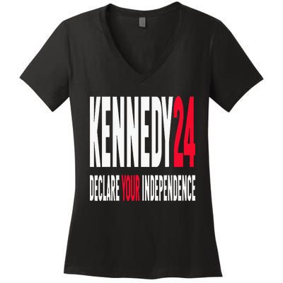 Rfk Jr Declare Your Independence For President 2024 Women's V-Neck T-Shirt