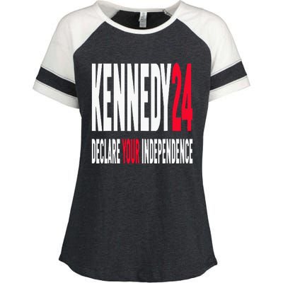 Rfk Jr Declare Your Independence For President 2024 Enza Ladies Jersey Colorblock Tee