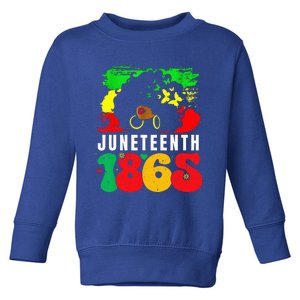 Retro Juneteenth Day 1865 Afro Melanin Black Wo Toddler Sweatshirt