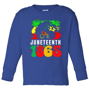 Retro Juneteenth Day 1865 Afro Melanin Black Wo Toddler Long Sleeve Shirt