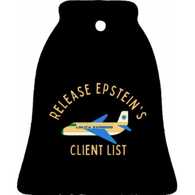 Release Jeffrey Epstein's Client List Ceramic Bell Ornament