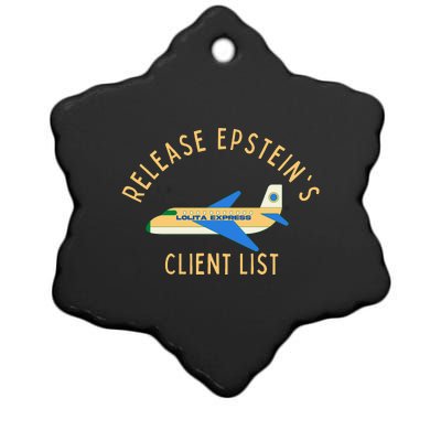 Release Jeffrey Epstein's Client List Ceramic Star Ornament