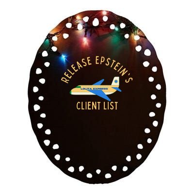 Release Jeffrey Epstein's Client List Ceramic Oval Ornament