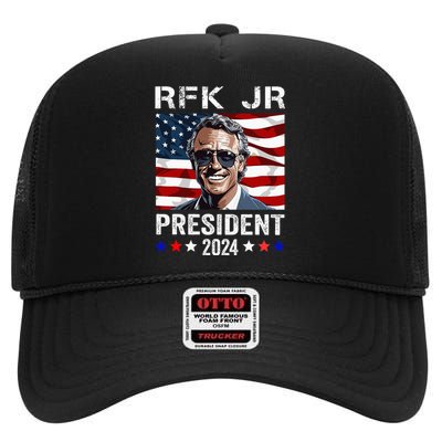 Rfk Jr For President 2024 High Crown Mesh Back Trucker Hat