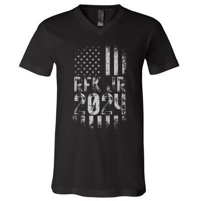 RFK JR For President 2024 Robert Kennedy Jr 24 Flag Classic V-Neck T-Shirt