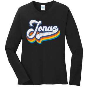 Retro Jonas First Name Jonas Ladies Long Sleeve Shirt