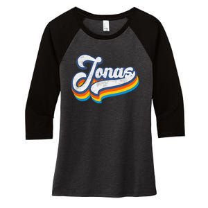 Retro Jonas First Name Jonas Women's Tri-Blend 3/4-Sleeve Raglan Shirt