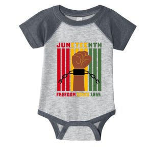 Retro Juneteenth Freedom Since 1865 Fist Afro America Gift Infant Baby Jersey Bodysuit