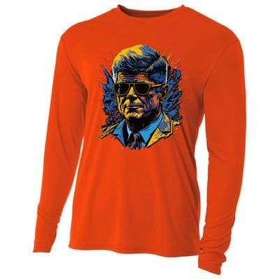 Retro John F Kennedy Pop Cooling Performance Long Sleeve Crew