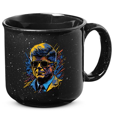 Retro John F Kennedy Pop 15oz Campfire Ceramic Mug