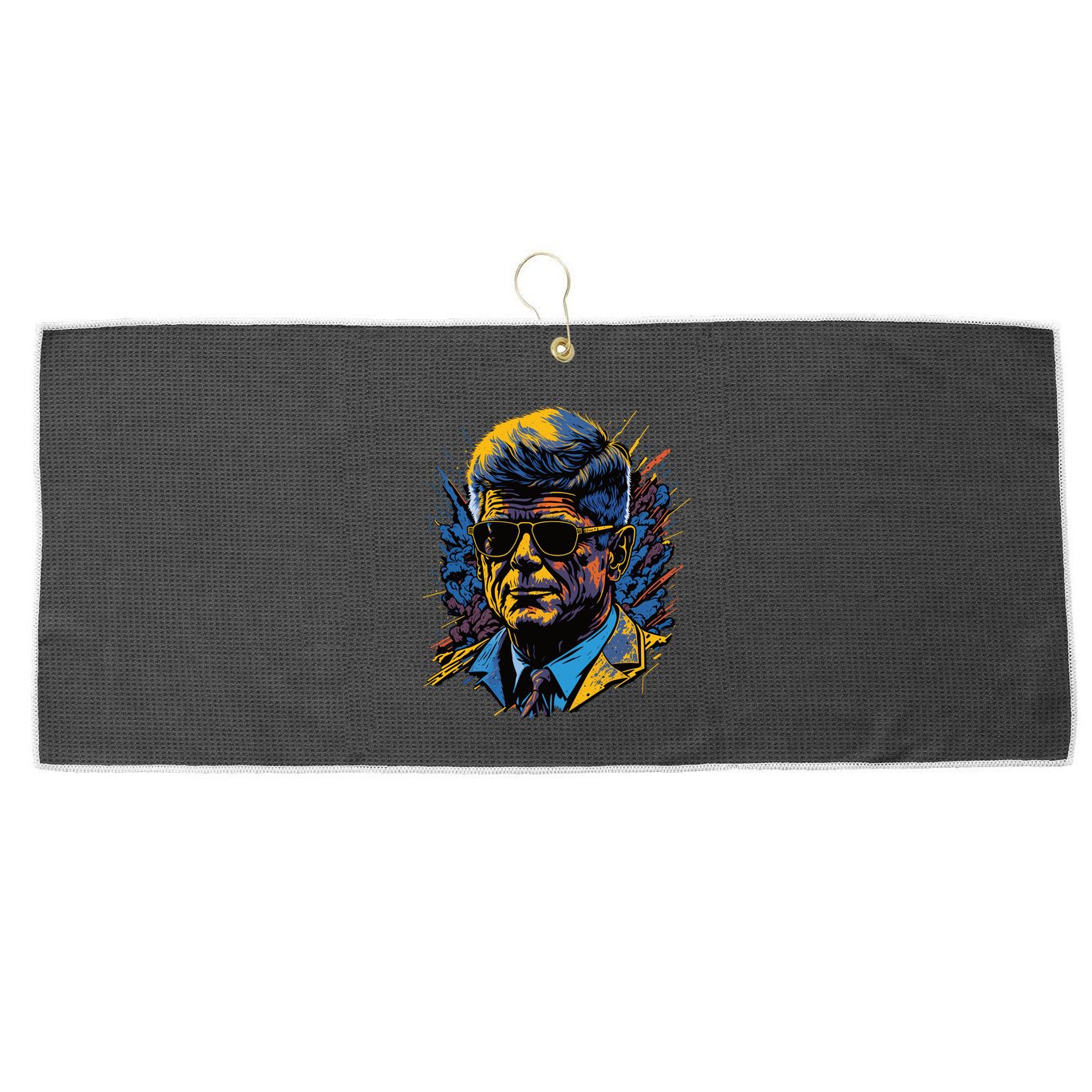 Retro John F Kennedy Pop Large Microfiber Waffle Golf Towel