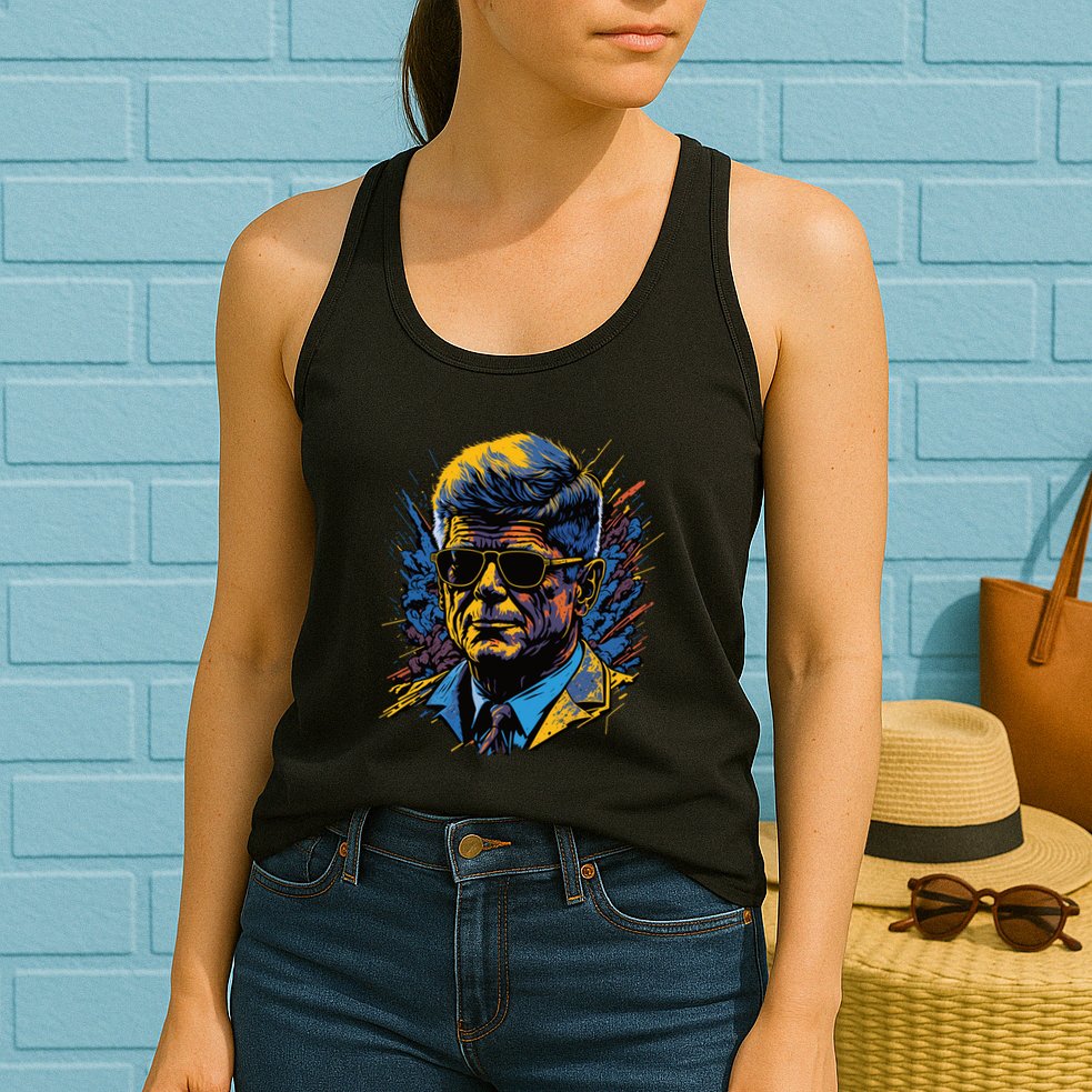 Retro John F Kennedy Pop Womens Tank Top