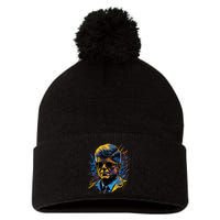 Retro John F Kennedy Pop Pom Pom 12in Knit Beanie
