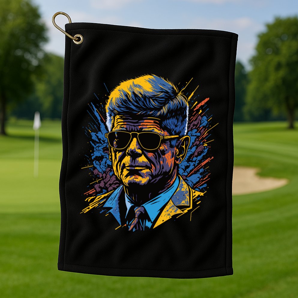 Retro John F Kennedy Pop Golf Towel