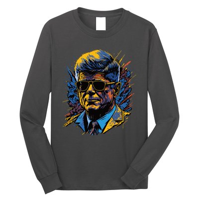 Retro John F Kennedy Pop Long Sleeve Shirt