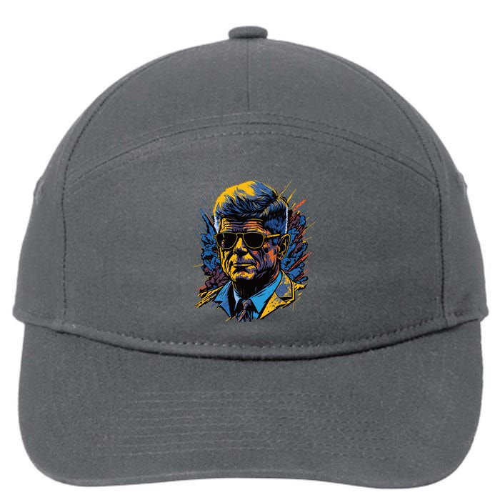 Retro John F Kennedy Pop 7-Panel Snapback Hat