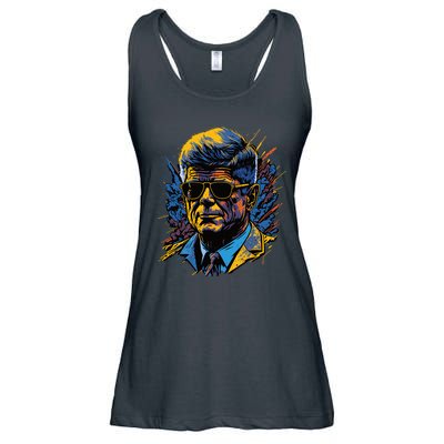 Retro John F Kennedy Pop Ladies Essential Flowy Tank