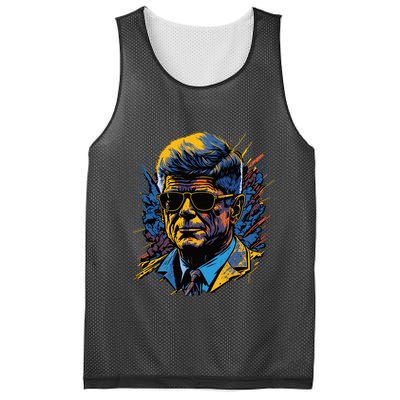 Retro John F Kennedy Pop Mesh Reversible Basketball Jersey Tank