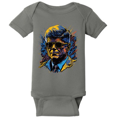 Retro John F Kennedy Pop Baby Bodysuit