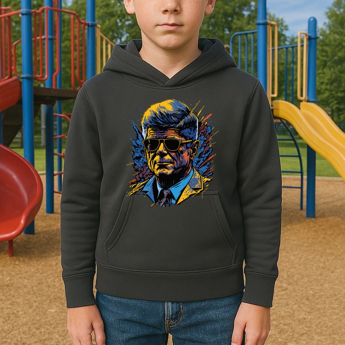 Retro John F Kennedy Pop Kids Hoodie