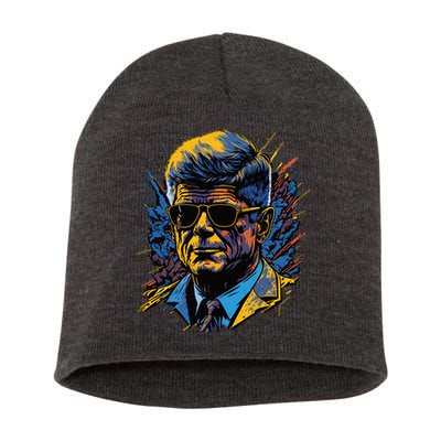 Retro John F Kennedy Pop Short Acrylic Beanie