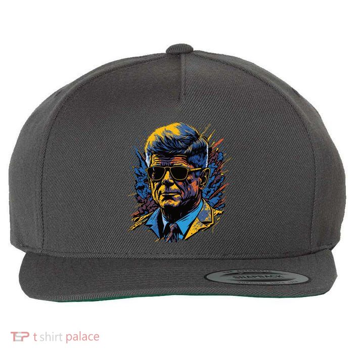 Retro John F Kennedy Pop Wool Snapback Cap