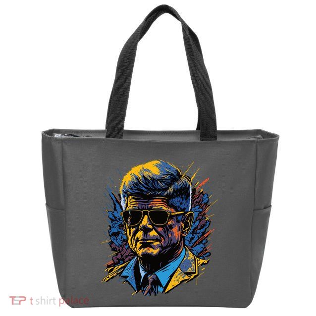 Retro John F Kennedy Pop Zip Tote Bag