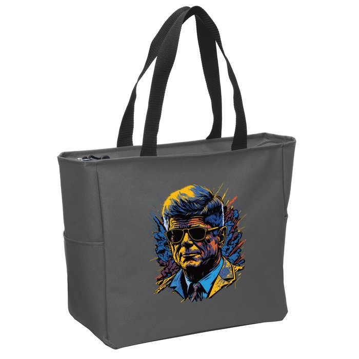 Retro John F Kennedy Pop Zip Tote Bag
