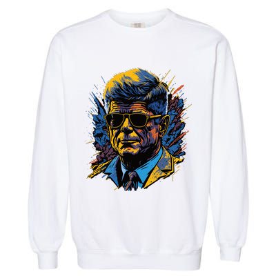 Retro John F Kennedy Pop Garment-Dyed Sweatshirt