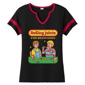 Rolling Joints For Beginners Funny Retro Ladies Halftime Notch Neck Tee