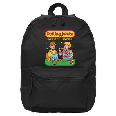 Rolling Joints For Beginners Funny Retro 16 in Basic Backpack