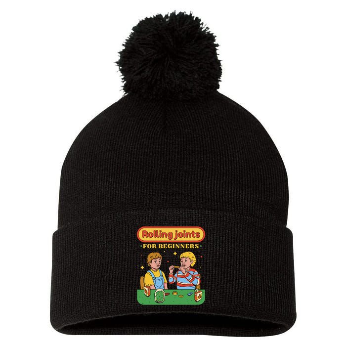 Rolling Joints For Beginners Funny Retro Pom Pom 12in Knit Beanie