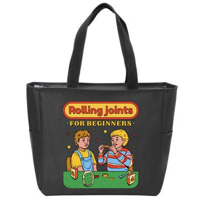 Rolling Joints For Beginners Funny Retro Zip Tote Bag