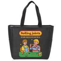 Rolling Joints For Beginners Funny Retro Zip Tote Bag
