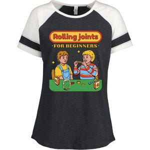 Rolling Joints For Beginners Funny Retro Enza Ladies Jersey Colorblock Tee