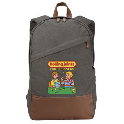 Rolling Joints For Beginners Funny Retro Cotton Canvas Backpack