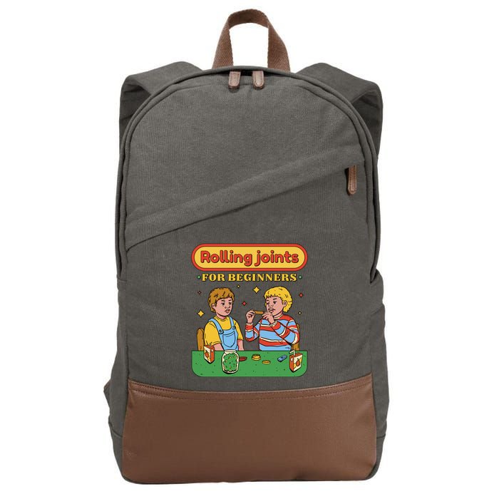 Rolling Joints For Beginners Funny Retro Cotton Canvas Backpack