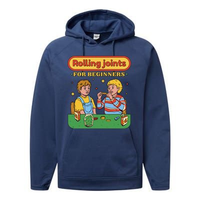 Rolling Joints For Beginners Funny Retro Performance Fleece Hoodie