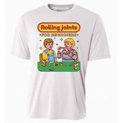 Rolling Joints For Beginners Funny Retro Cooling Performance Crew T-Shirt