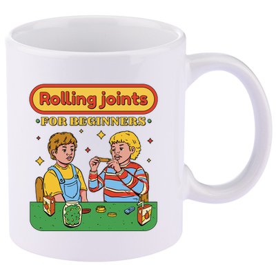 Rolling Joints For Beginners Funny Retro 11oz C Handle Ceramic Mug