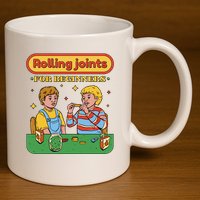 Rolling Joints For Beginners Funny Retro 11oz C Handle Ceramic Mug