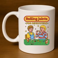 Rolling Joints For Beginners Funny Retro 11oz C Handle Ceramic Mug